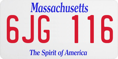 MA license plate 6JG116