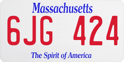 MA license plate 6JG424