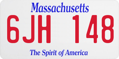 MA license plate 6JH148