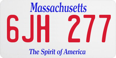 MA license plate 6JH277