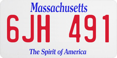 MA license plate 6JH491