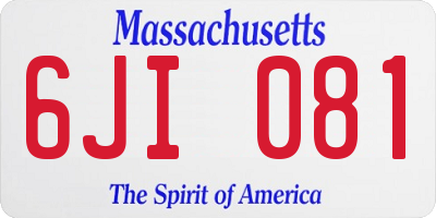 MA license plate 6JI081