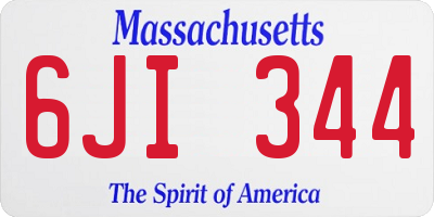 MA license plate 6JI344