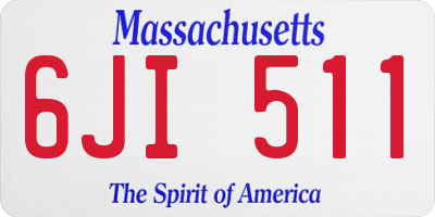 MA license plate 6JI511