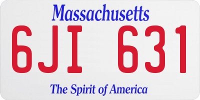MA license plate 6JI631
