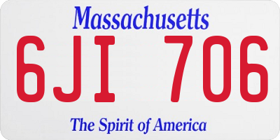 MA license plate 6JI706