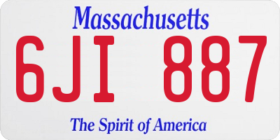 MA license plate 6JI887