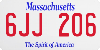 MA license plate 6JJ206