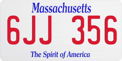 MA license plate 6JJ356