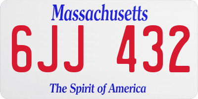 MA license plate 6JJ432