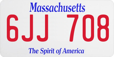 MA license plate 6JJ708