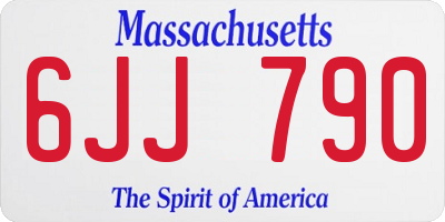 MA license plate 6JJ790