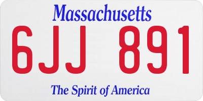 MA license plate 6JJ891