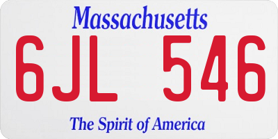 MA license plate 6JL546