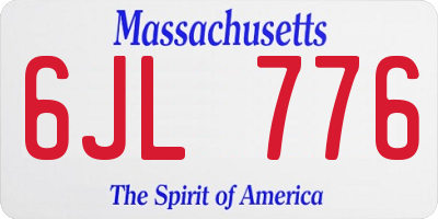 MA license plate 6JL776