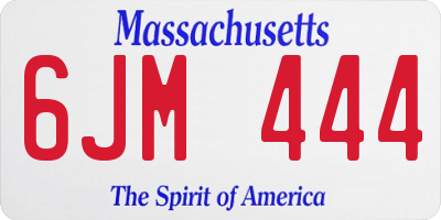 MA license plate 6JM444