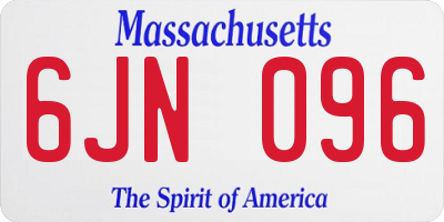 MA license plate 6JN096