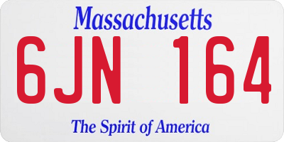 MA license plate 6JN164