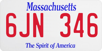 MA license plate 6JN346