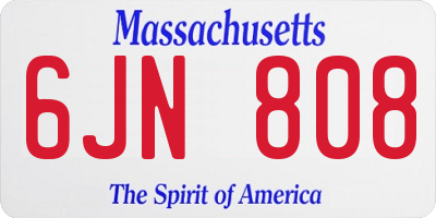MA license plate 6JN808