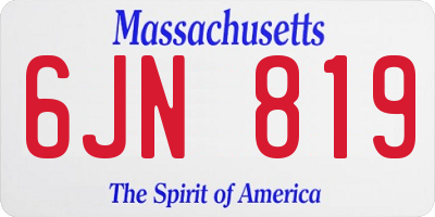 MA license plate 6JN819