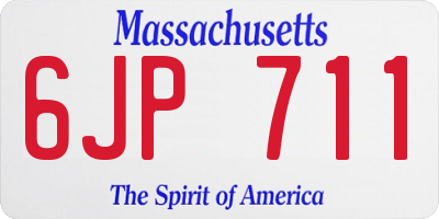 MA license plate 6JP711