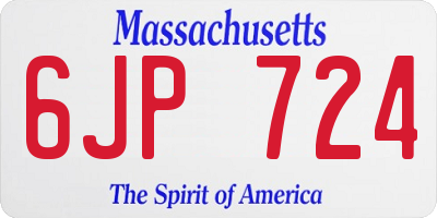 MA license plate 6JP724