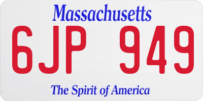 MA license plate 6JP949
