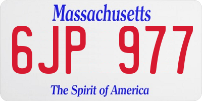 MA license plate 6JP977