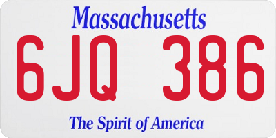 MA license plate 6JQ386