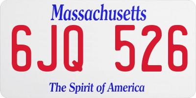 MA license plate 6JQ526