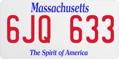 MA license plate 6JQ633