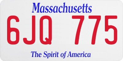 MA license plate 6JQ775