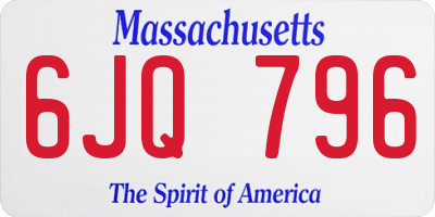 MA license plate 6JQ796