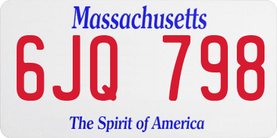 MA license plate 6JQ798