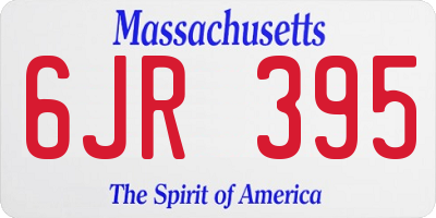 MA license plate 6JR395