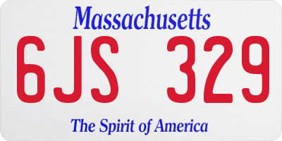 MA license plate 6JS329
