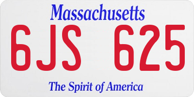 MA license plate 6JS625