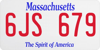 MA license plate 6JS679