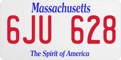 MA license plate 6JU628