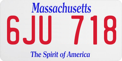 MA license plate 6JU718