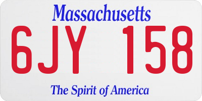 MA license plate 6JY158
