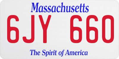 MA license plate 6JY660