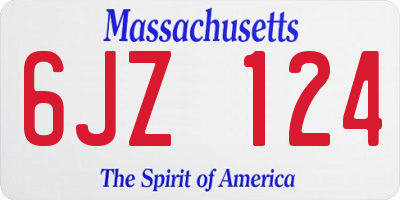 MA license plate 6JZ124