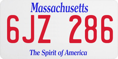 MA license plate 6JZ286