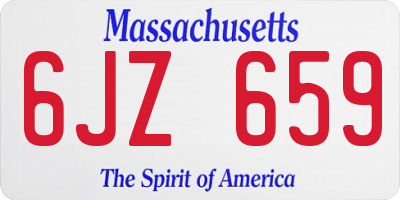 MA license plate 6JZ659