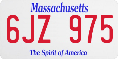 MA license plate 6JZ975
