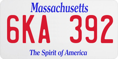 MA license plate 6KA392