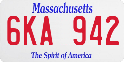 MA license plate 6KA942