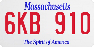 MA license plate 6KB910